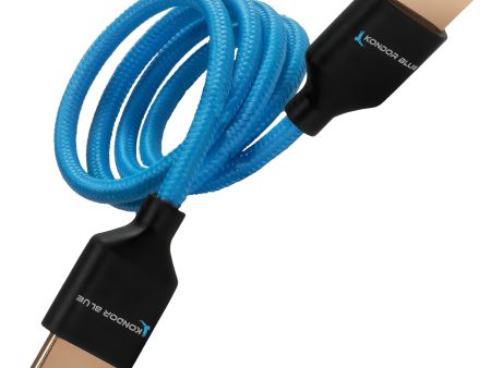 Kondor Blue 2 FT 4K HDMI 2.0 BRAIDED BLUE CABLE (Kondor Blue)(2 Feet) For Discount