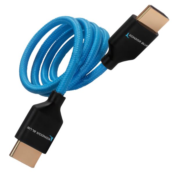 Kondor Blue 2 FT 4K HDMI 2.0 BRAIDED BLUE CABLE (Kondor Blue)(2 Feet) For Discount