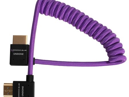 Kondor Blue GERALD UNDONE Right Angle Full HDMI Cable 12 -24  Coiled (Purple) For Cheap