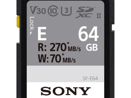 Sony SFE64 T2 SF-E UHS-II SDXC V30 Memory Card, 64GB on Sale