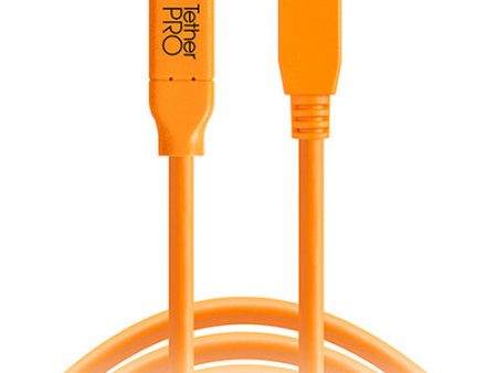 Tether Tools CUC2615-ORG Tetherpro USB Type-C Male To 8-Pin Mini USB 2.0 Tybe-B Male Cable (15  Orange) Online Sale