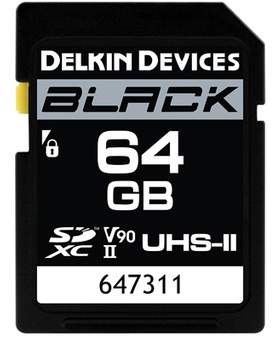 Delkin DSDBV9064 64GB Black UHS-II SDXC Memory Card Hot on Sale