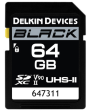 Delkin DSDBV9064 64GB Black UHS-II SDXC Memory Card Hot on Sale