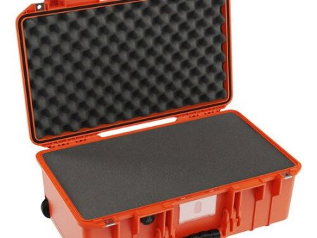 Pelican 1535AirWF Wheeled Carry-On Hard Case with Foam Insert (Orange) For Sale