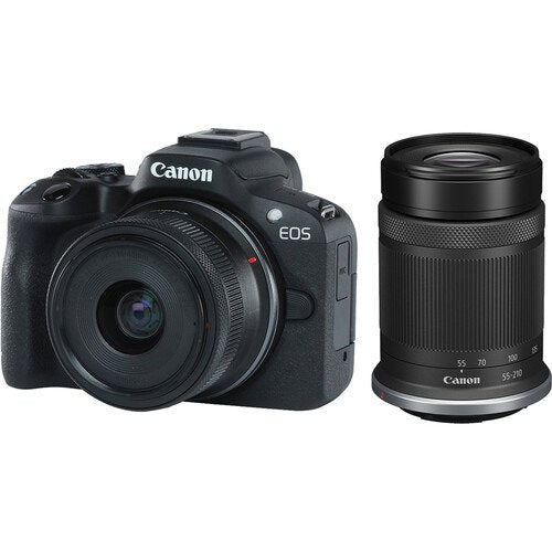 Canon EOS R50 Mirrorless Camera, RF-S 18-45mm f 4.5-6.3 IS STM + RF-S 55-210mm f 5-7.1 IS STM For Cheap