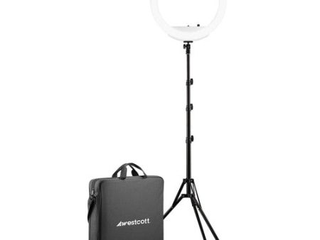 Westcott 4450 18  Bi-Color LED Ring Light Kit With Batteries & Stand For Cheap