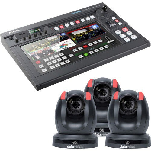 Datavideo SHOWCAST 100 4K Switcher Kit w 3 PTC-280 Cameras Fashion