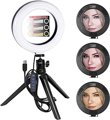 Vidpro RL6 LED 6   Ring Light W Mini Tripod & Ball Head Fashion