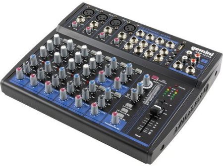 Gemini GEM-12USB Compact 12-Channel Bluetooth Audio Mixer with USB For Sale