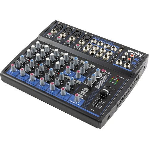 Gemini GEM-12USB Compact 12-Channel Bluetooth Audio Mixer with USB For Sale