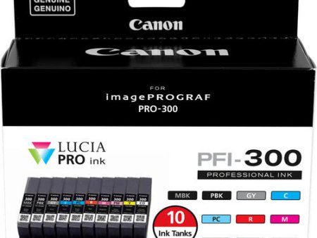 Canon PFI-300 Ten Color Ink Tank Pack F PRO 300 Supply