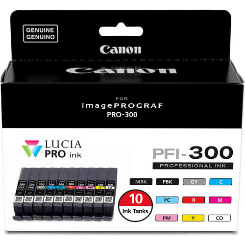 Canon PFI-300 Ten Color Ink Tank Pack F PRO 300 Supply