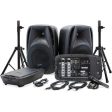 Gemini ES-210MXBLU-ST 600W 10  Portable PA System Pack with Powered Mixer, Speakers, Stands, Mic, and Cables (Pair) Sale