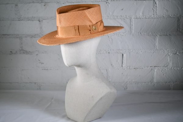 Cafe asymmetrical crown straw fedora SAMPLE SALE Fashion