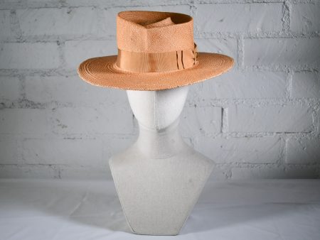 Cafe asymmetrical crown straw fedora SAMPLE SALE Fashion